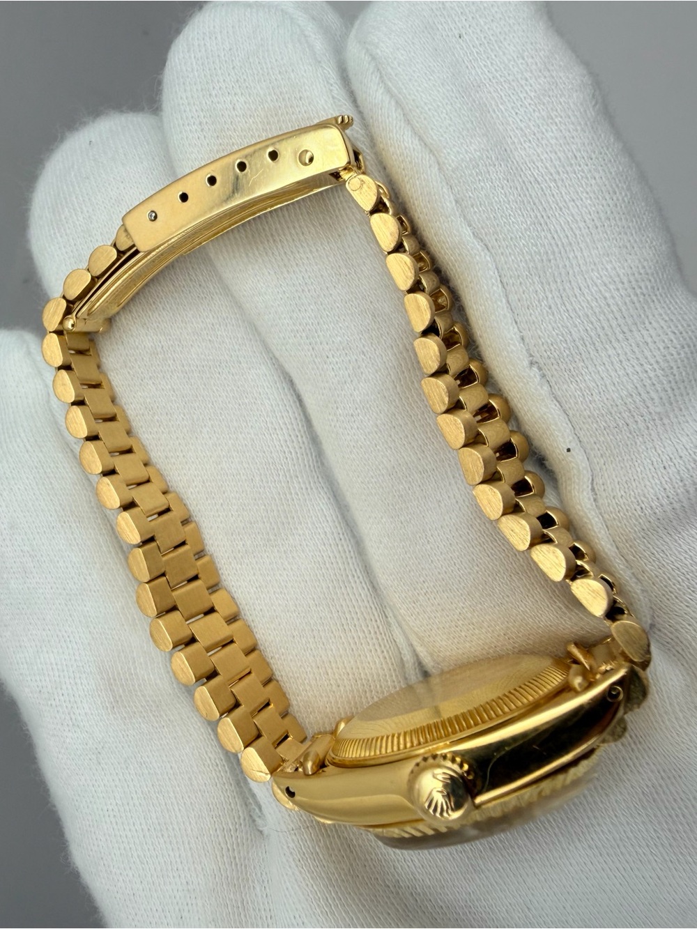 Ladies Rolex Datejust President Solid 18kt Gold Brown Aftermarket Diamond Dial - Picture 4 of 7